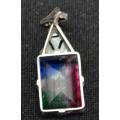 SILVER AND MARQUISETTE PENDANT WITH  FACETED GLASS - from SUEZYT