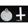 SILVER AND MARQUISETTE CROSS AND ST. CHRISTOPHER PENDANT - from SUEZYT