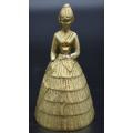 ANTIQUE LADY IN CRINOLINE BRASS BELL WITH BOOT CLAPPER  - from SUEZYT