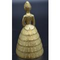 ANTIQUE LADY IN CRINOLINE BRASS BELL WITH BOOT CLAPPER  - from SUEZYT