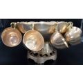 VINTAGE BRASS PUNCH BOWL WITH 12 CUPS - from SUEZYT