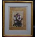 FRAMED UNDER GLASS PANSY PRINT - from SUEZYT