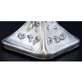 LOVELY PAIR OF SILVER AND GLASS SHABBAT CANDLE HOLDERS - from SUEZYT