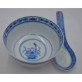 CHINESE TRANSLUCENT RICE EYES SOUP DISHES WITH SPOONS - from SUEZYT