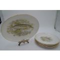 SET OF 6 FISH DESIGN PLATES AND 1 SERVING PLATTER - from SUEZYT