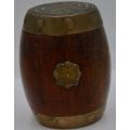 OLD CHINESE WOOD AND BRASS SPICE POT - from SUEZYT