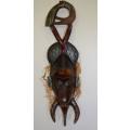 VINTAGE - AFRICAN GURO MASK  WITH CROCODILE - IVORY COAST - from SUEZYT