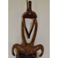 VINTAGE - AFRICAN GURO MASK WITH HORNS AND A DUCK - IVORY COAST - from SUEZYT -