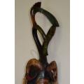 VINTAGE - AFRICAN GURO MASK WITH A LONG BILLED BIRD - IVORY COAST - from SUEZYT