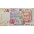 1000 Lire Italian Bank Note