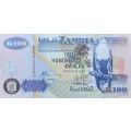 ONE HUNDRED KWACHA - Bank of ZAMBIA - DF-6925860   A/UNC Crisp Note !
