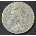 5 (FIVE) SHILLINGS -  Queen Victoria - Silver Crown -  1889