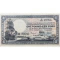 1946 ONE POUND - EEN POND -MH de Kock - A Serial ! A165 - 493246 in EF - Awesome note !