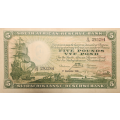 1938 FIVE POUND - VYF POND -J Postumus- B15- 293284 in +- EF - Awesome note !