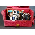 Eura Ferrania Vintage Art Deco Italian 6x6 120 Film Camera with Case **Good Condition**