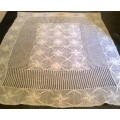 Vintage white cotton crochet bedspread / tablecloth