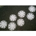 Pretty soft white crochet coasters x 7