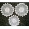 Three fine antique Irish crochet doilies