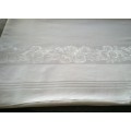 Large white vintage Damask tablecloth & 4 napkins