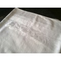 Large white vintage Damask tablecloth & 4 napkins