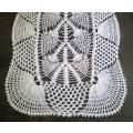 Soft white cotton crochet runner 72cm
