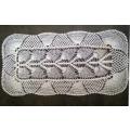 Soft white cotton crochet runner 72cm