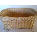 Large woven natural cane basket