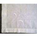 Vintage fine white linen small tablecloth/centre piece 76cm
