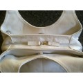 White faux leather handbag