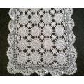 Pretty white cotton crochet runner 59cm
