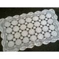Pretty white cotton crochet runner 59cm