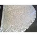 Stunning large round silver grey Damask tablecloth