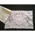 Embroidered cotton placemat / tray cloth and napkin