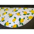 Large round white cotton hand painted tablecloth 2.20m