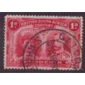BSAC  - 1910 DOUBLE HEADS  1d Rose Red  with `OD FLAW` SACC 125a VF USED