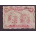BSAC  - 1910 DOUBLE HEADS  1d Rose Red  with `OD FLAW` SACC 125a VF USED