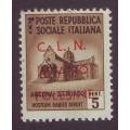 ITALY - 1945 Social Republic 5c overprinted `CLN - ARIANO POLESINE` in red**MNH** Scarce issue.