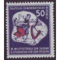 GERMANY DDR - 1951 Berlin Youth Congress Issue 50pfg Ultramarine and red  **MNH**