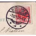 DENMARK - Postal History Early 1900th postcard used 7.12.1910