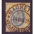 TRANSVAAL - 1904 KEVII  2s black & yellow Wmk Multi CA with scarce postmark.