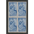 BECHUANALAND PROTECTORATE - 1948 Silver Royal Wedding Anniversary  1&1/2d block of four **MNH**