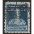 ITALY - 1949 Voltaic Pile Issue  50 Lire dark blue Top value  VF USED
