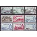 GIBRALTAR - 1953 QEII issue complete set to 10s *MM*