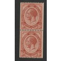 UNION  KINGS HEADS 1913 -1&1/2d vertical coil pair  *MM/MNH**