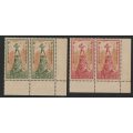NEW ZEALAND - 1945 Health Stamps issue Complete set in corner pairs **UM**