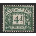 GB - Postage Due 1937 4d Dark grey-green  SG D31 *MM*