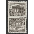 GERMANY WEST BERLIN - 1949  Building Issue  1pf Grey tete-beche vertical pair **MNH**