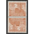 GERMANY WEST BERLIN - 1949  Building Issue  4pf Brown Tete-beche vertical pair **MNH**