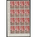ITALY -  1953 St. Clare of Assisi Issue  Stunning marginal block of sixteen **MNH**