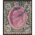 TRANSVAAL - 1909 Issue  2s6d magentat & black VF USED SACC 275